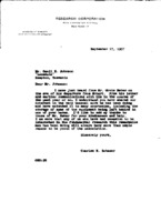 Charles H. Schauer to Cecil E. Johnson re: Thanks for help to Reber