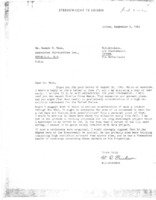 Response to Tape&#039;s letter of 8/30/1962