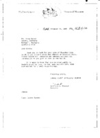 Patricia A. Wallace to Grote Reber re: Wallace&#039;s reply to GR&#039;s letter of 11/15/1985 - will research Genevive Grote