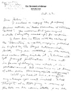 Jesse L. Greenstein to Grote Reber re: Reber and Greenstein article &quot;Radio-Frequency Investigations of Astronomical Interest&quot;; Townes paper