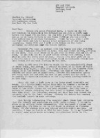 Grote Reber to Charles H. Schauer re: Travel plans; shutdown of Kole Kole site; intent to finish up in Green Bank; arrangements to use Geoffrey Edgell&#039;s property in Tasmania for radio astronomy research