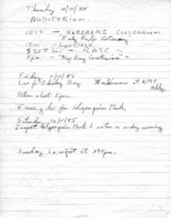 Schedule for Fall 1985 Canadian visit