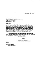 Correspondence: Richard M. Emberson to William A. Porter, September 1956