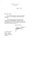 Jerome B. Wiesner to Grote Reber re: Referring letter on 140ft to Alan Waterman
