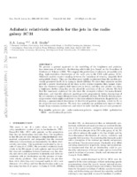 Adiabatic Relativistic Models for the Jets in the Radio Galaxy 3C 31