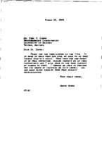 Grote Reber to Paul Damon re: Reply to Damon 3/1//1959 letter re: lava flows