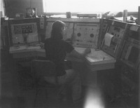 Nan Dieter Conklin in the Hat Creek control room