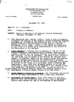 Report on Meeting at NSF on 11 September 1958
