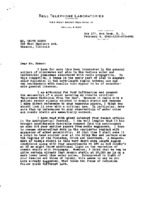George C. Southworth to Grote Reber re: Microwave radiation from the sun