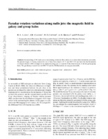 Faraday Rotation Variations along Radio Jets: the Magnetic Field in Galaxy and Group Halos