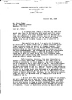 Matthew T. Lebenbaum to Grote Reber re: Lebenbaum&#039;s reply to GR&#039;s letter of 10/24/1946
