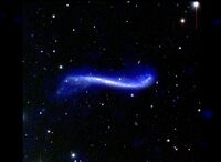 HI + Optical Image of the Integral Sign Galaxy (UGC 3697)