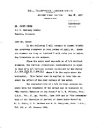 Karl G. Jansky to Grote Reber re: Response to Reber&#039;s letter of 4/26/1937