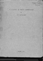 A Course in Radio Astronomy, Hendrik C. van de Hulst, 1951