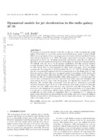 Dynamical Models for Jet Deceleration in the Radio Galaxy 3C 31