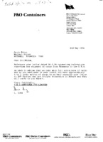 Louise Long to Grote Reber re: Response from P&amp;O Containers to Reber&#039;s 4/26/1994 request for quote