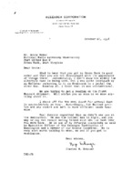 Charles H. Schauer to Grote Reber re: Response to Reber&#039;s letter of 10/23/1958