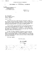 Harry W. Wells to Grote Reber re: General response to Reber&#039;s letter of 5/14/1947