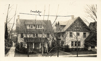 Kraus home on Church St., Ann Arbor MI, with ham radio antenna between chimneys
