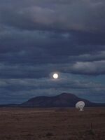 Very Large Array at Sunset/Full Moon, 27 October 2004