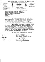 Correspondence from General Electric Company to Grote Reber