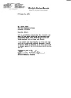 Senator Everett M. Dirksen to Grote Reber re: Acknowledgement of Reber&#039;s 1/2/1951 letter