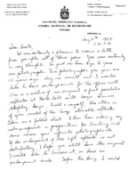 Arthur E. Covington to Grote Reber re: 10 cm solar work; Reber&#039;s antenna work