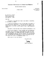 Walter Orr Roberts to Charles H. Schauer re: Recommends Schauer consult James W. Warwick; recommends funding Reber on basis of his imagination
