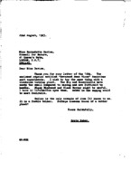 Grote Reber to Bernadette Davies re: GR&#039;s reply to Davies letter of 8/14/1963; twining vines