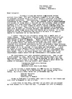 Grote Reber to Schuyler C. Reber, Jr re: Tangible family property; GR&#039;s work; GR&#039;s forthcoming travel and contact addresses; birthday greetings