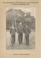 Edward H. Kraus (center) at the Stassfurt, Germany, salt deposit mine