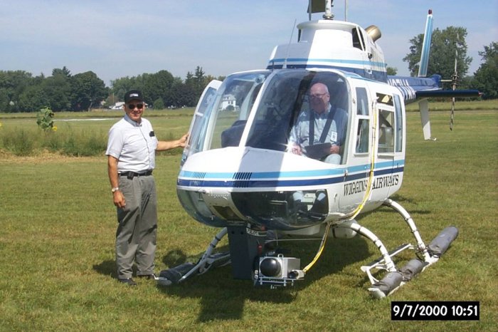 [Pilot and Doc Ewen ready for take-off]