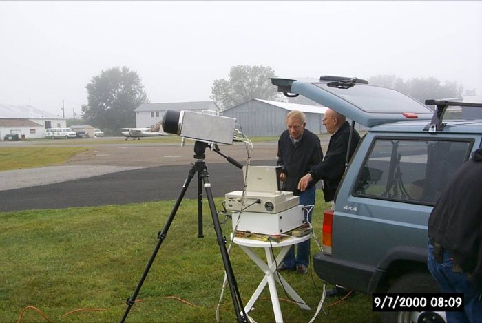 [Phil Lazarz and Doc Ewen discuss pre-flight ground test]