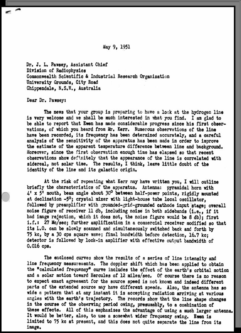 [Letter from Purcell to Pawsey]