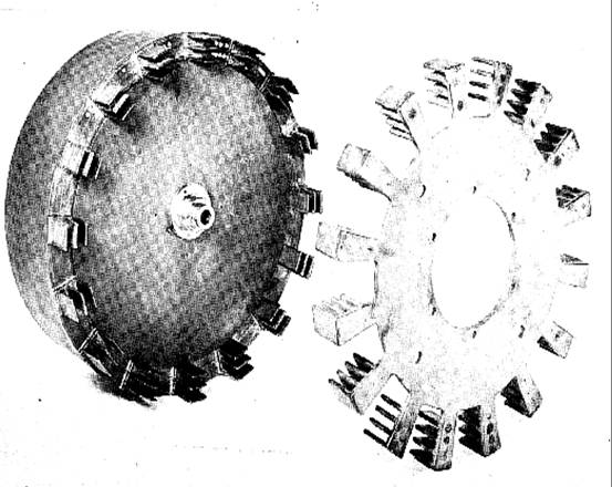 [Parts of the rotating condensor]