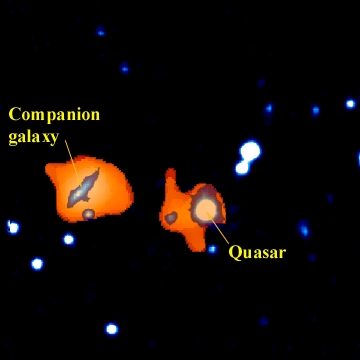 Radio-Optical Image of Quasar
and Companion Galaxy
