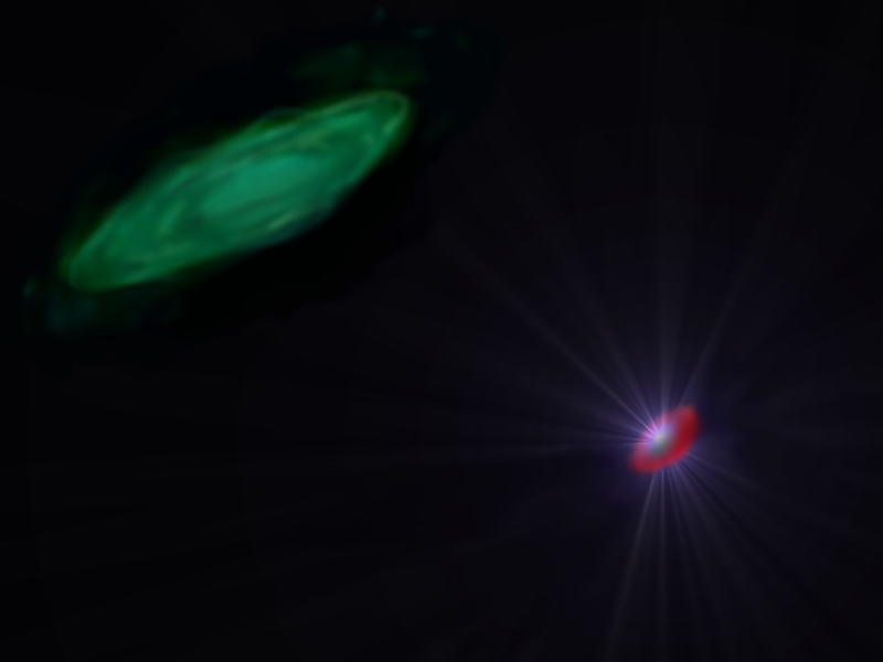 Artist's Conception of Quasar and Gas Cloud