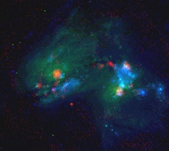 Multiwavelength image of Arp 299